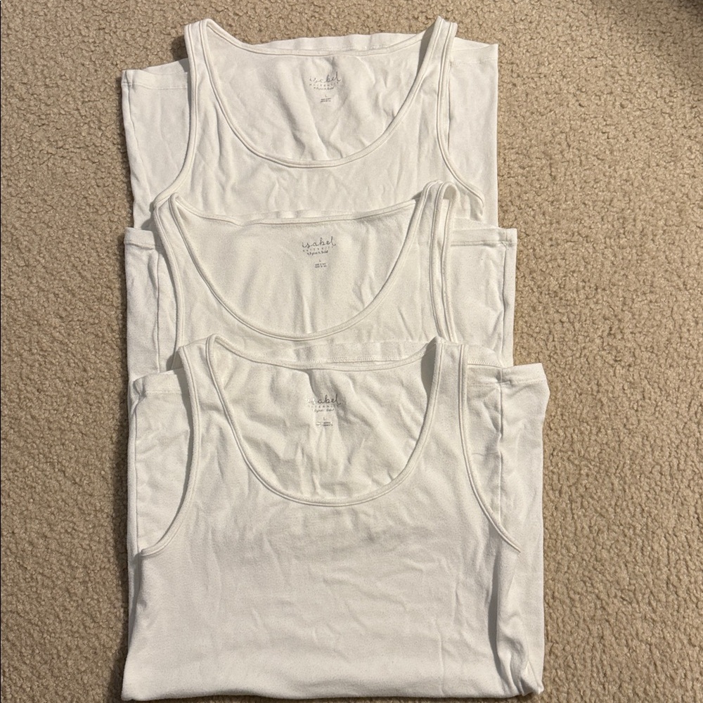 Isabel Maternity by Ingrid & Isabel White Tank Tops